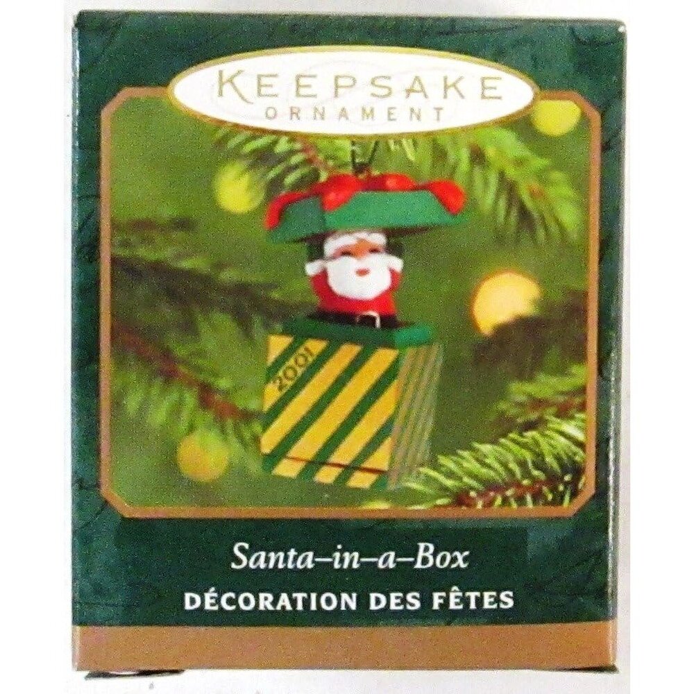 Hallmark Keepsake Ornament Santa-In-A-Box Christmas Decor -2001